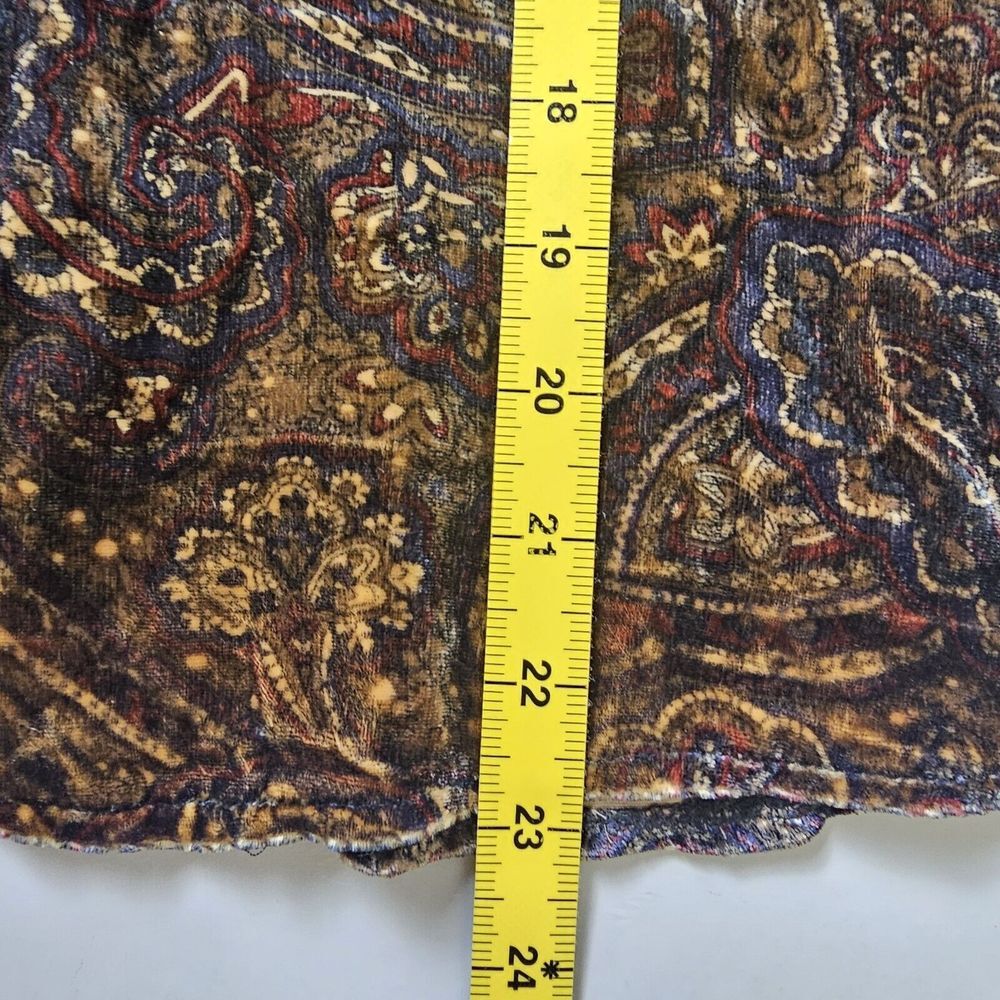 Lauren Ralph Lauren Silk Velvet Skirt 16W Paisley Brown Lining Knee Length Party - Picture 7 of 7